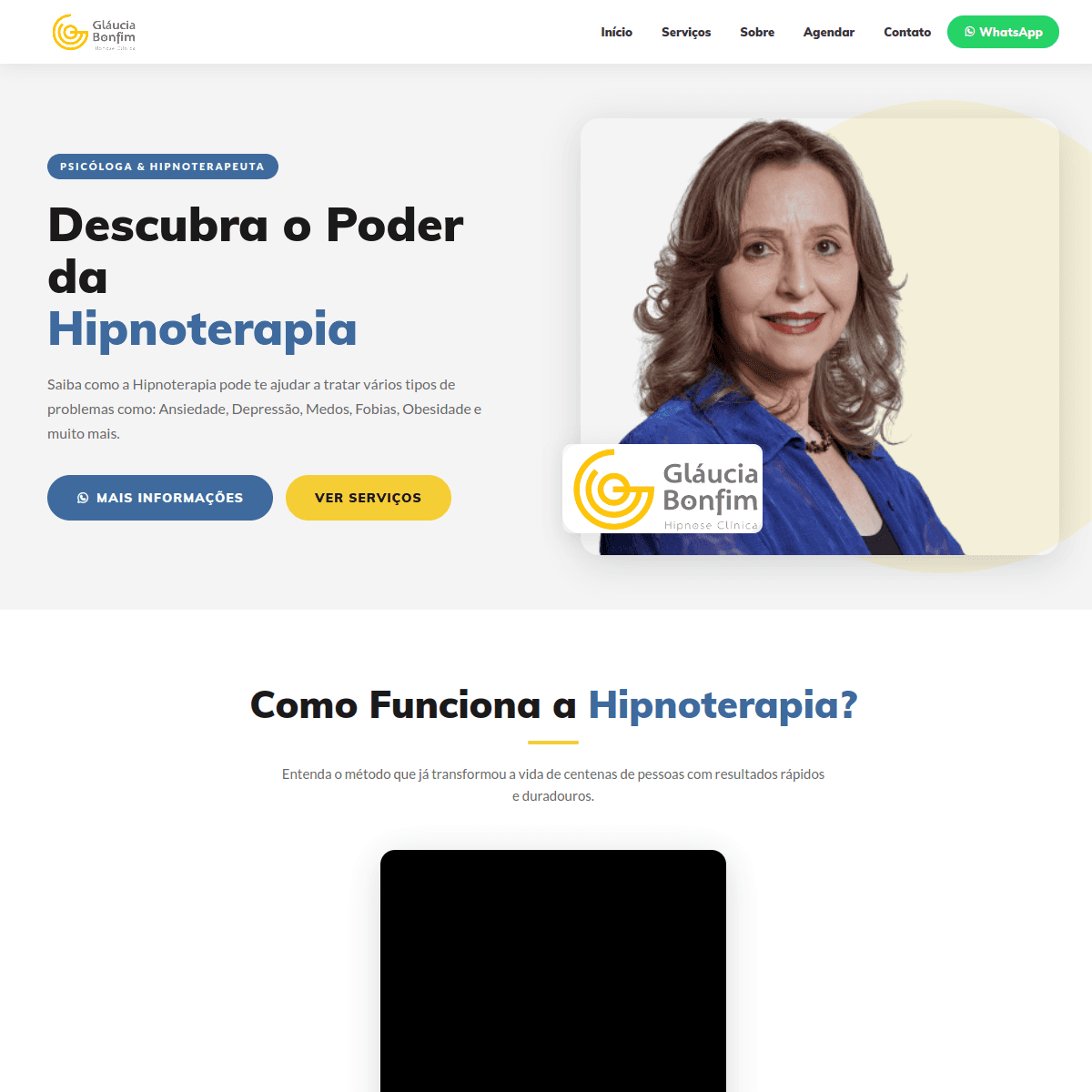 Página inicial do projeto Gláucia Bonfim