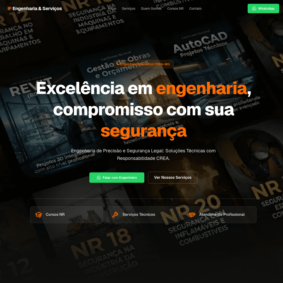 Página inicial do projeto IF Engenharia