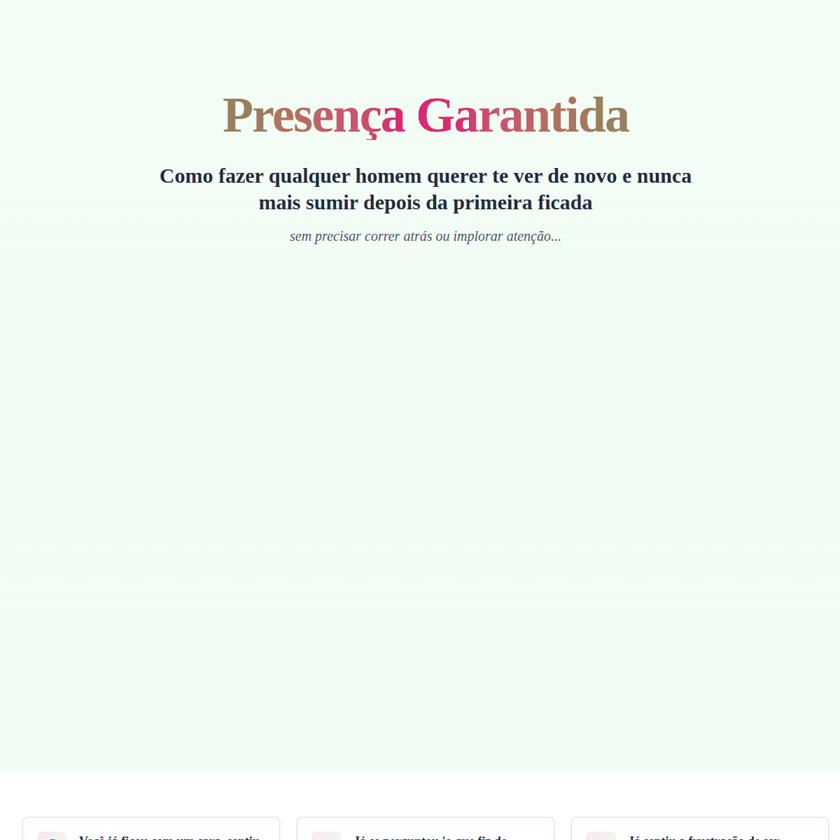 Página inicial do projeto Presença Garantida
