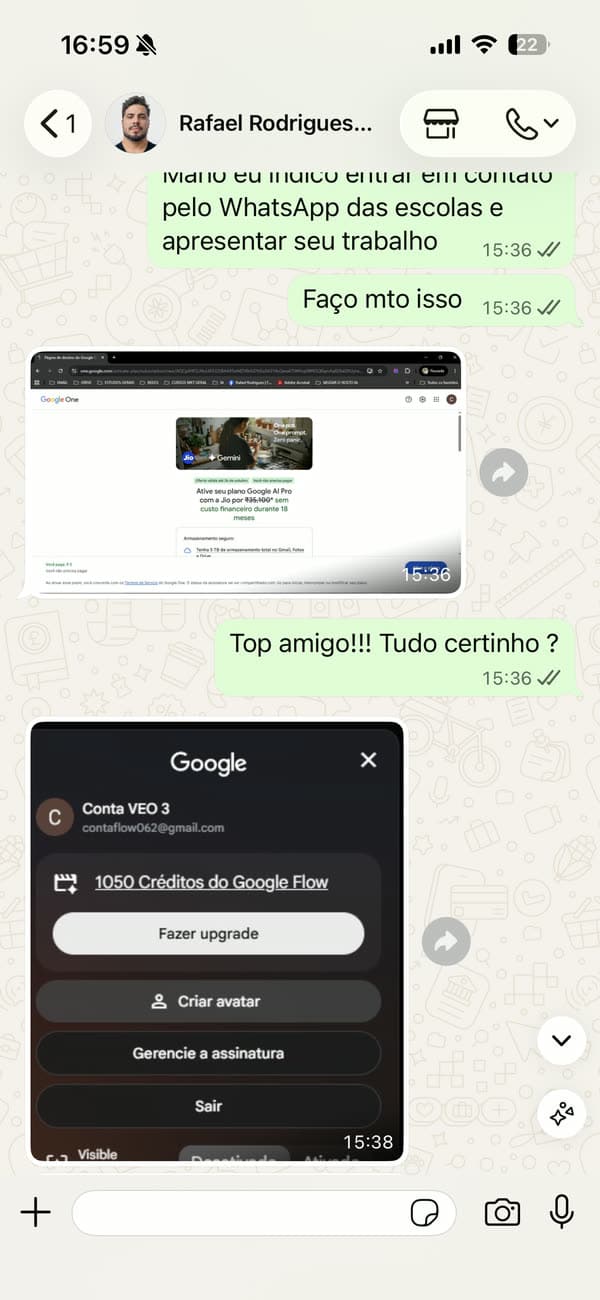 Testimonio 7: cliente mostrando la activación completada de Google AI Pro