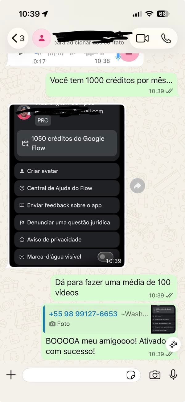 Testimonio 10: cliente mostrando la activación completada de Google AI Pro